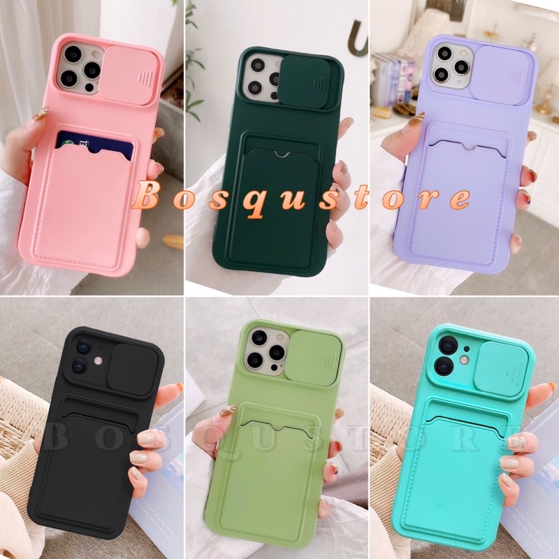 CASE XIAOMI REDMI NOTE 11/ NOTE 11PRO/ NOTE 10/ NOTE 10S/ NOTE 9/ NOTE 8/ NOTE 8PRO/ SOFT CASE MACARON SLIDE CAMERA + SLOT CARD HOLDER