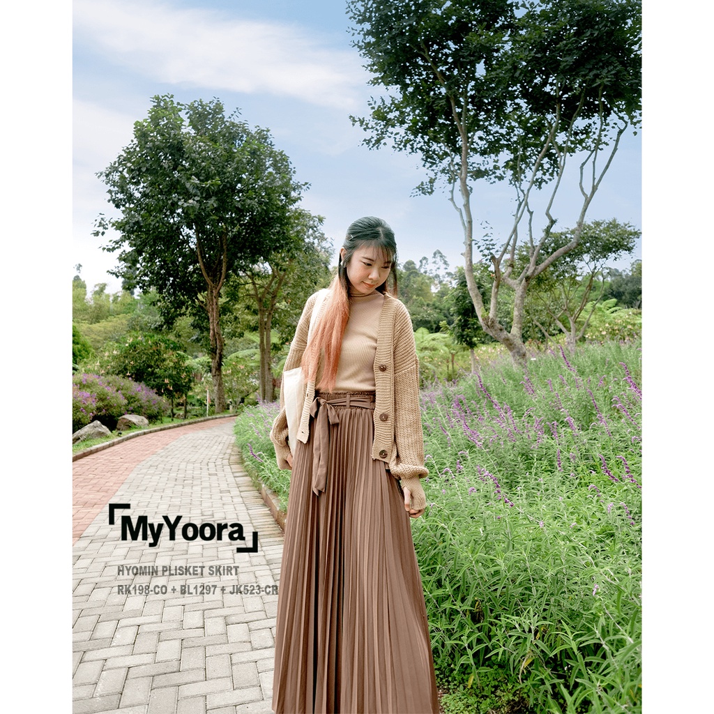 MyYoora Hyomin Plisket Maxi Skirt Rok Panjang Wanita RK198