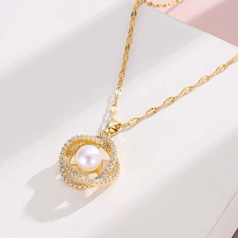 COD! kalung pearls titanium / kalung mutiara anti karat import