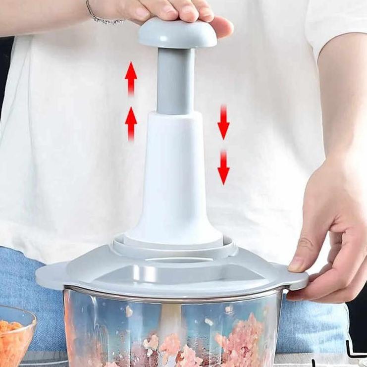 chopper blender pemotong manual tekan pencacah penggiling daging mixer adonan pisau multifungsi