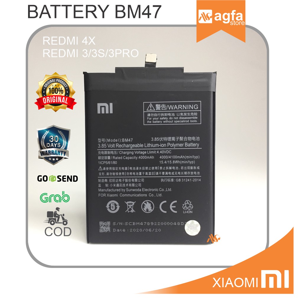 BATTERY BATRE BATERAI BATERE XIOMI XIAOMI BM 47 REDMI 3 4x BM47 3S pro 3X 3PRO mi4x original