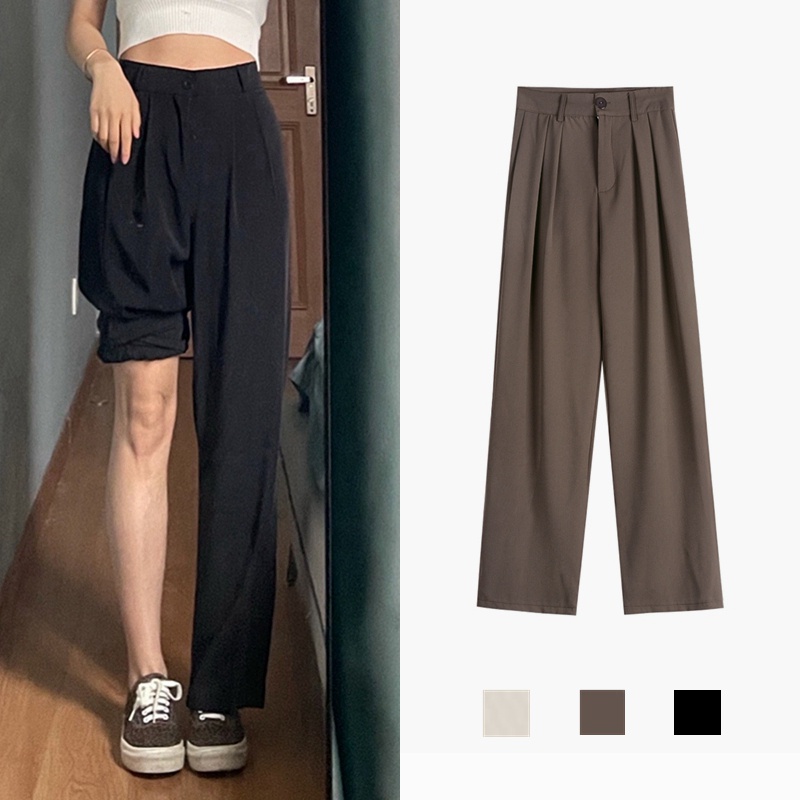 Celana Panjang Hitam Wanita Korean Style High Waist Celana Kulot Terbaru Pants