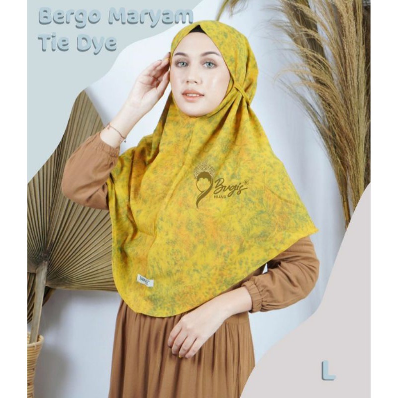 BERGO/JILBAB INSTANT MARYAM MOTIF TYEDYE UKURAN L BUGIS HIJAB