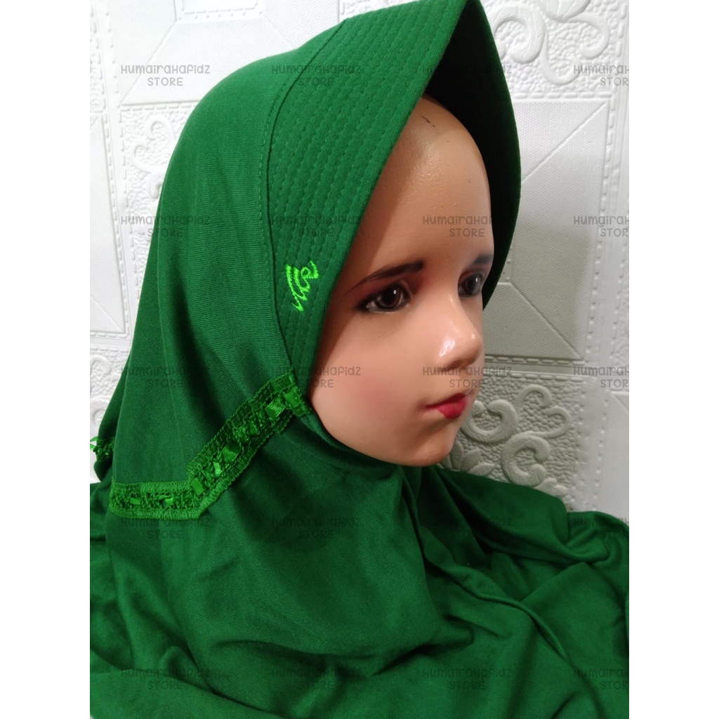 JILBAB KERUDUNG SERUT SEKOLAH POLOS WARNA HIJAU MADRASAH /JILBAB RABBANI KW ANAK TK-SD