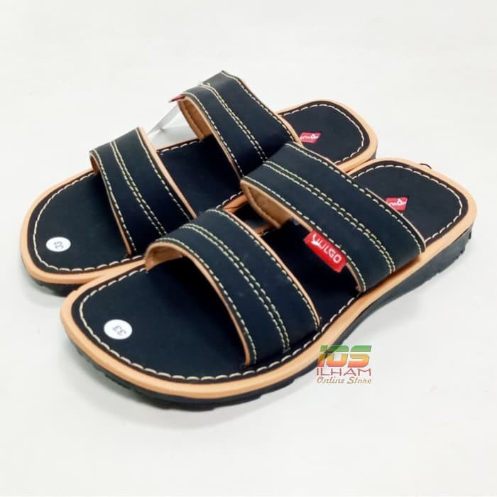 Sandal Anak Laki-Laki Selop 2 Band Kickers Pro VULGO Size 28-37 Hitam