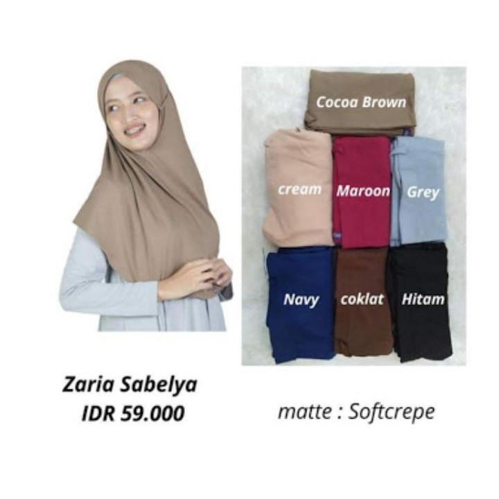 bergo jilbab instan rumahan diskon  polos crape tali terbaru elzatta dauky