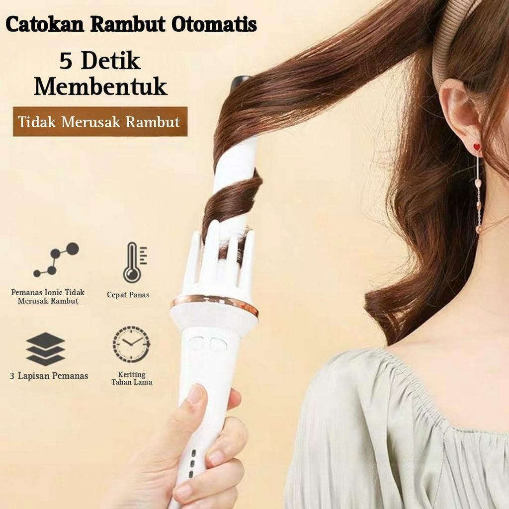 (Hello Girl) D49 Catokan Keramik Rambut Keriting Otomatis Import