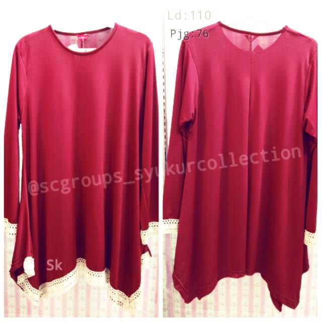 ATASAN RENDA RAJUT WANITA/TUNIK WANITA RAJUT RENDA