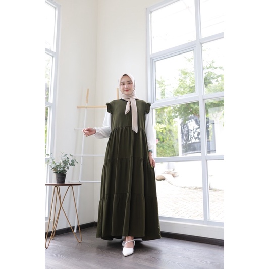 KAREN MAXI (ld102 pjg135) - Gamis Polos Emily Crepe