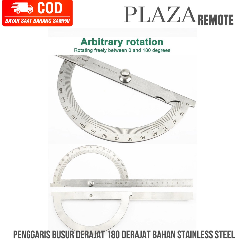 Penggaris Busur Derajat 180 Derajat Bahan Stainless Steel  Sudut Goniometer ALAT UKUR SUDUT