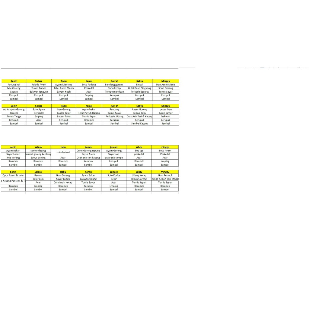 

Catering Harian/ Catering Sehat Tanpa MSG/ Catering 3 Pack