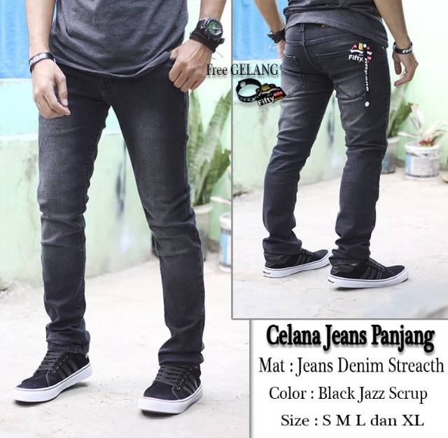 Celana Jeans Skinny  Pria Jean DENIM Size : S M L dan XL