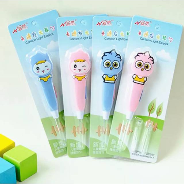 Lead Earpick Karakter / Pembersih Telinga Led Motif Owl/Flashlight Earpick