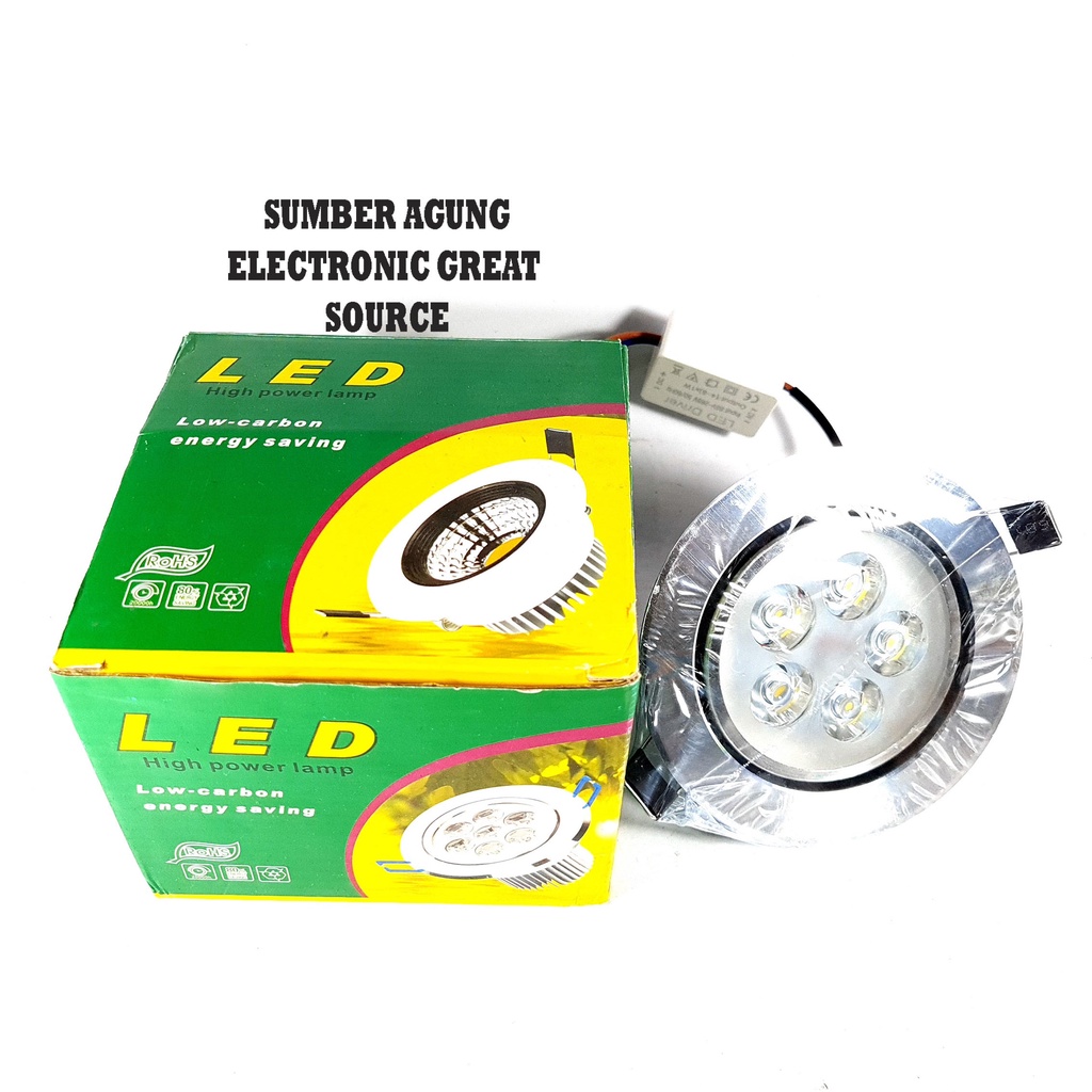 Emico Panel Downlight LED Sorot 5Mata 5x1W 5Watt Cahaya Putih 220V