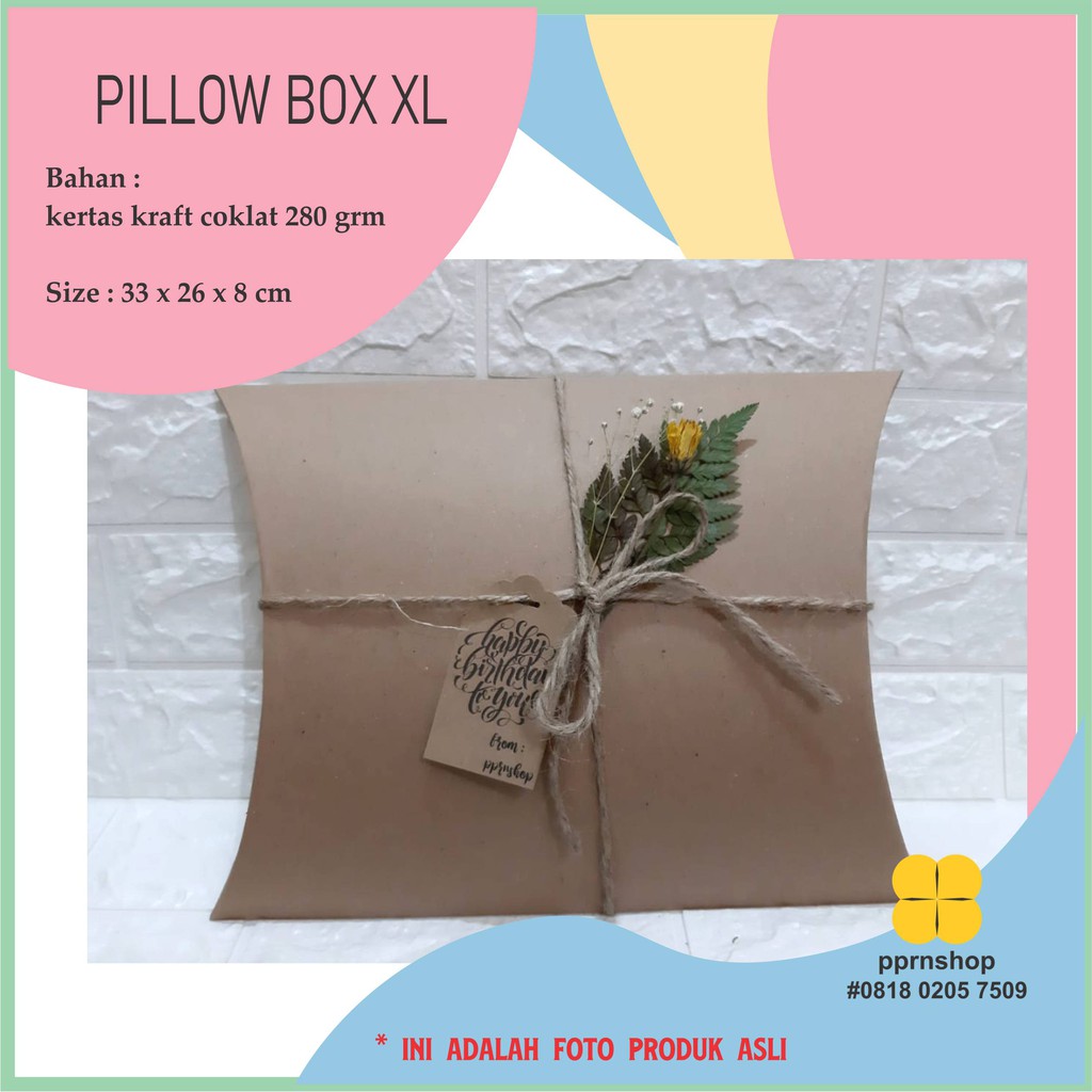 

BOX PILLOW XL/KOTAK KADO PILLOW/ GIFT BOX RUSTIC/KOTAK HAMPERS