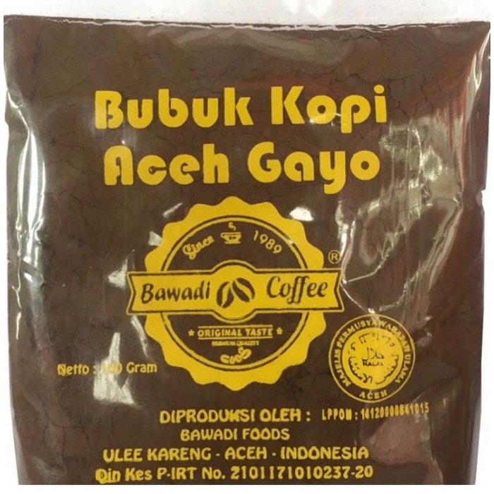 

(BISA COD) Bubuk Kopi Aceh Gayo Robusta Bawadi 1 kg (10 pcs @100 gr)