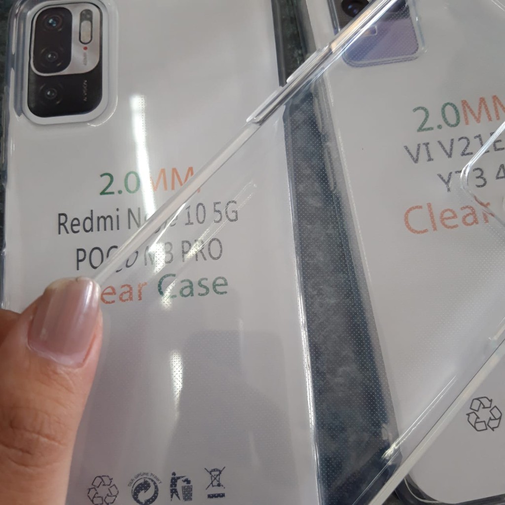 Softcase Clear Case 2mm Samsung A03 Core A03s Iphone 13 Pro Max Redmi Note 10 5G Vivo V21 4G Oppo A16 VIVO Y21S