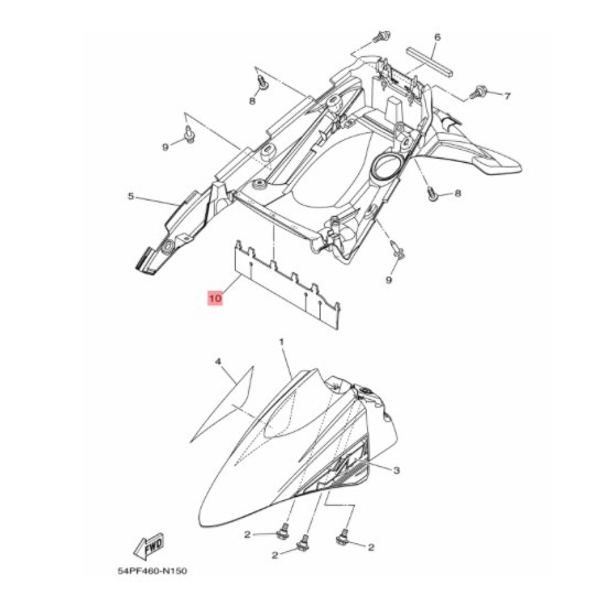 karet mud guard flap karpet penahan kotoran dek lumpur mio j - mio gt - fino fi 115 ori ygp 54P-F1621-00