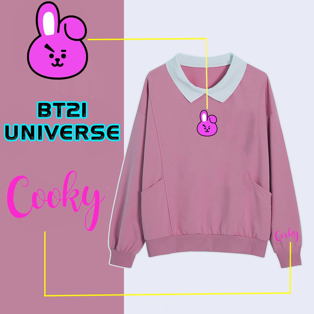 🅳🅵 Sweater Kawaii Cooky BTS | Sweater Wanita Original Untitres | Dhea Fashion