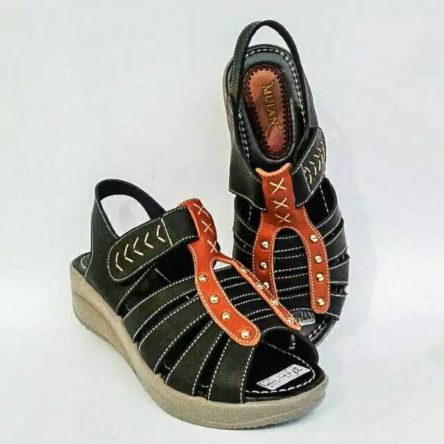 Sandal Wedges Mulan 1200 | Wedges Wanita Original Mulan 1200