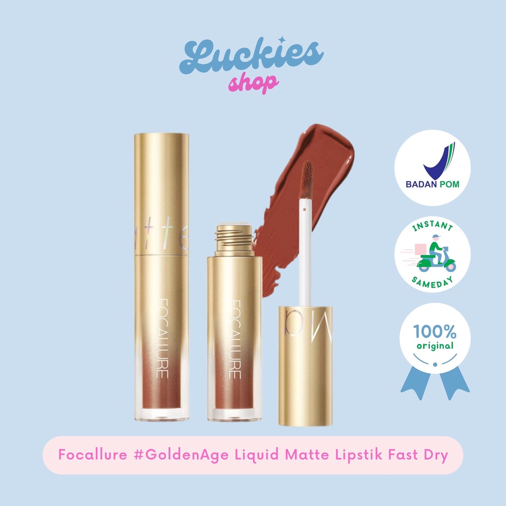 BPOM Focallure Air Mist Lip Cream Velvet Matte Silky-Smooth Waterproof Lipstik #GoldenAge Lipcream FA344