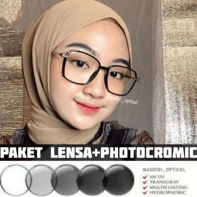 kacamata wanita (paket frame+lensa antiradiasi) kacamata photocromic | kacamata minus | kacamata murah | kacamata kekinian | frame 18130