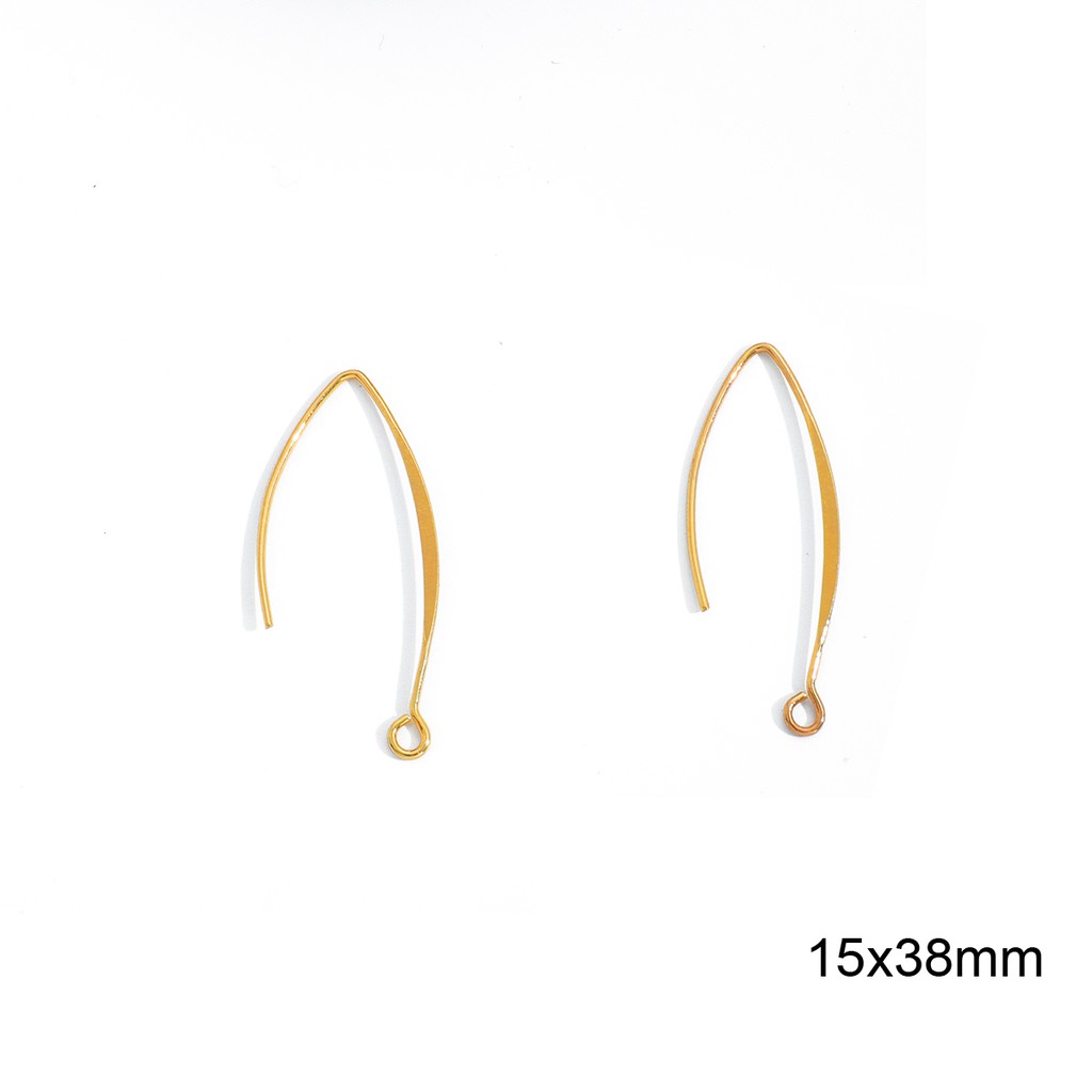 18k Emas 12-20 mm 10-20pcs Anting Komponen Kait Memutar Emas Perunggu Ear Hook Clasps Earring Wires Finds Untuk Perhiasan DIY