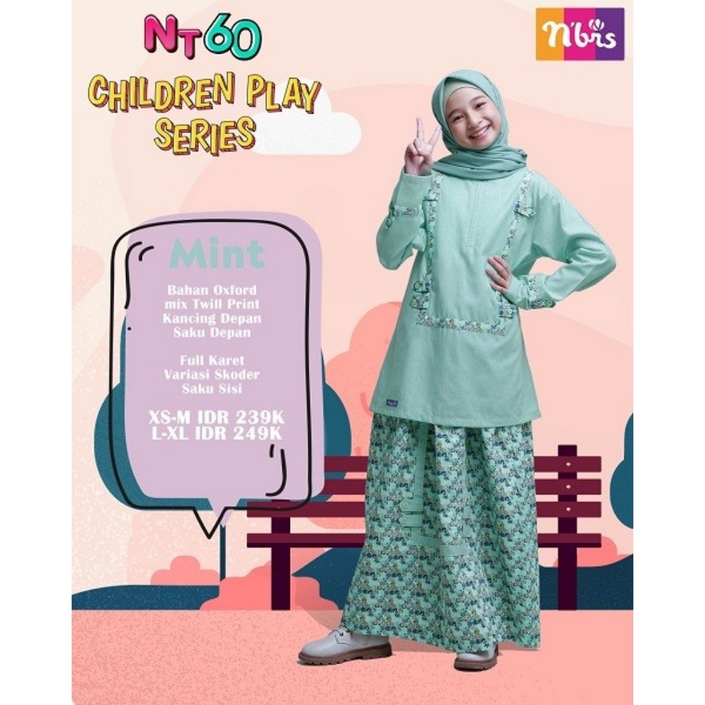 Setelan Remaja Nibras Teen NT 060 NT 60 Mint Pink / Baju Setelan Nibras Teen Remaja Terbaru 2021