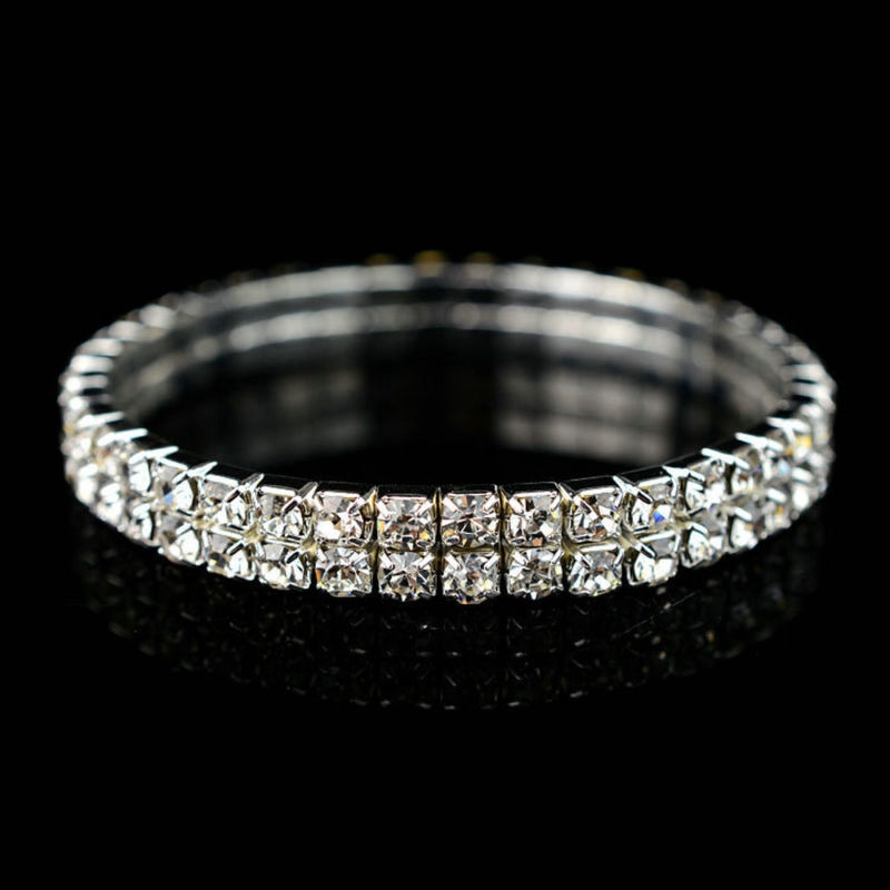 【TERSEDIA &amp; COD】Fashion Crystal Rhinestone Stretch Bracelet Bangle Wristband Wedding Bridal Gift