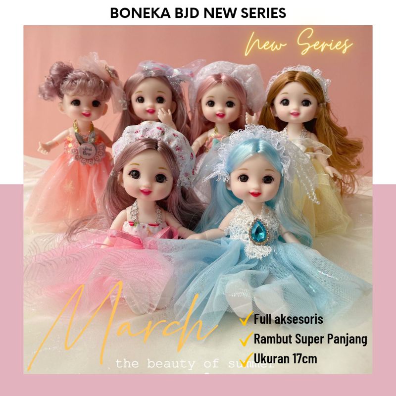 New Boneka BJD Tertawa Cantik Full Aksesoris Mewah Rambut Super Panjang