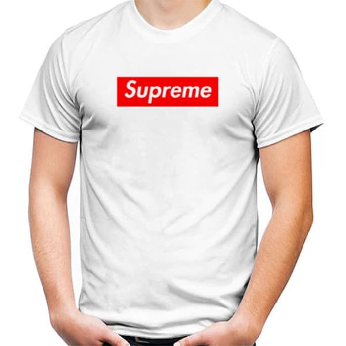 Kaos Pria / Kaos Distro / Kaos Cowo Supreme - Putih