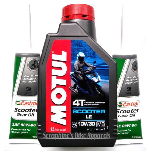 PAKET OLI MOTUL SCOOTER MATIC LE 1L +OLI GEAR CASTROL SCOOTER 2BTL|NMAX XMAX AEROX PCX VARIO BURGMAN