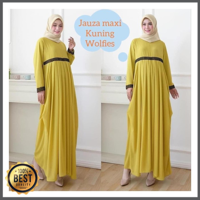 BAJU GAMIS JAUZA MAXI WANITA DRESS MUSLIM JUMBO | BAHAN WOLFIS | GAMIS POLOS TERBARU REMAJA BUSUI