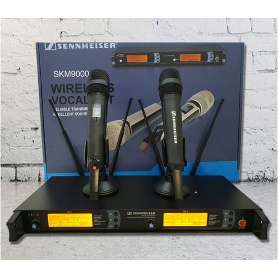 TERBAIK Mic Wireless Sennheiser SKM 9000 SKM9000 Black 4 antena Digital UHF Bisa Ganti Frekuensi