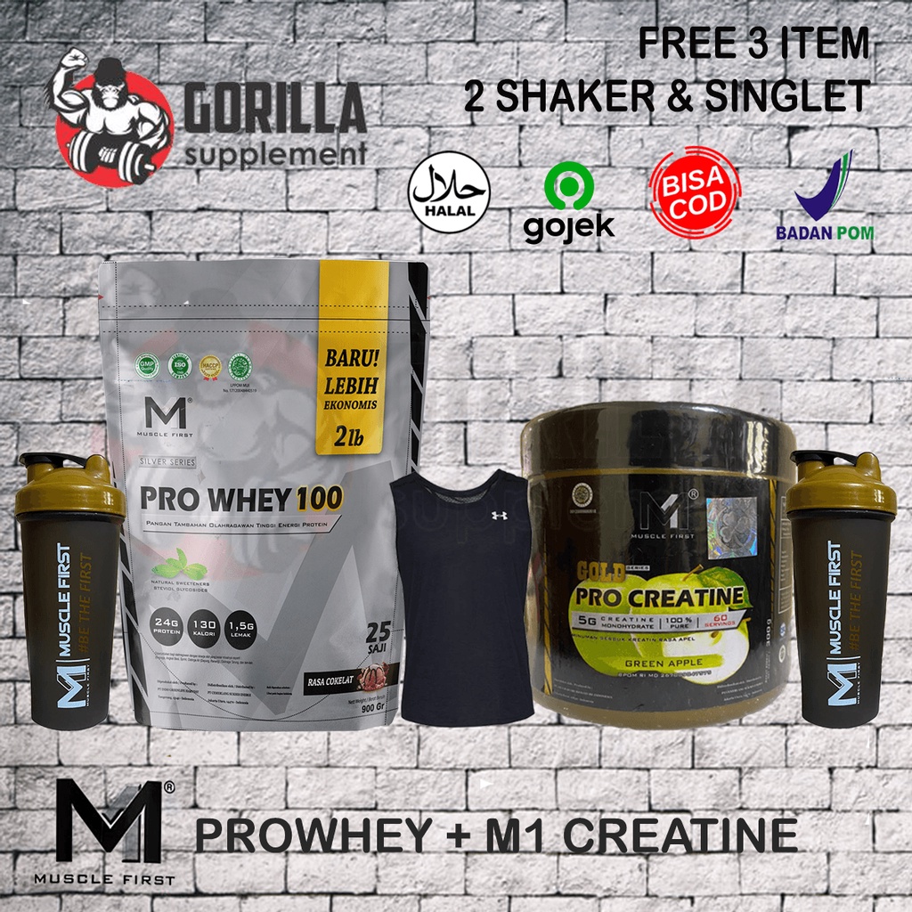 Paket Muscle First Pro Whey 2lbs Dan Pro Creatine 300 Gram  Musclefirst M1