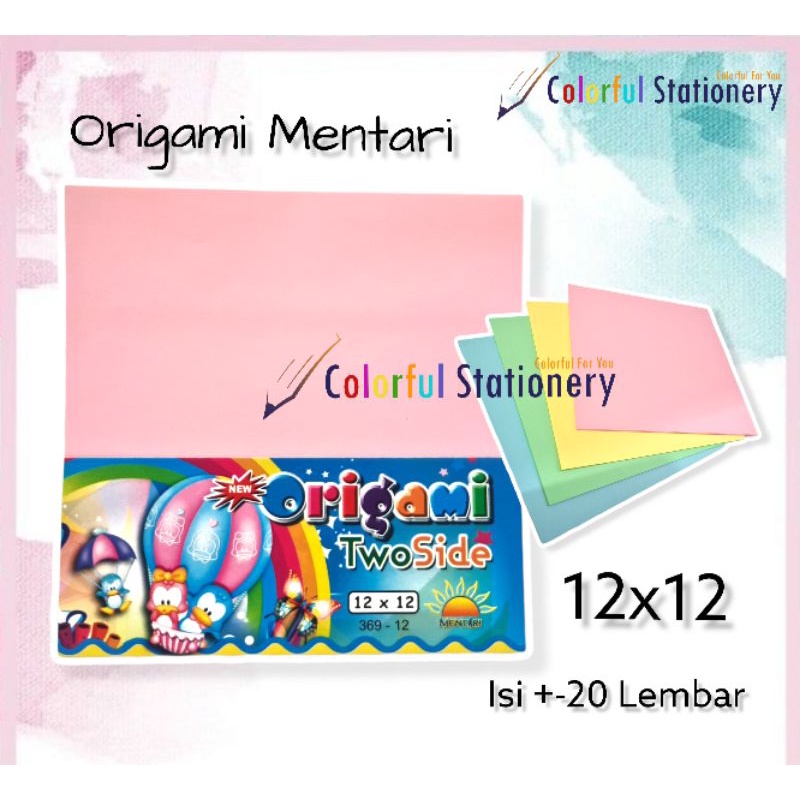 

Origami / Kertas Warna Mentari 12 X 12 Cm (20 Lembar)