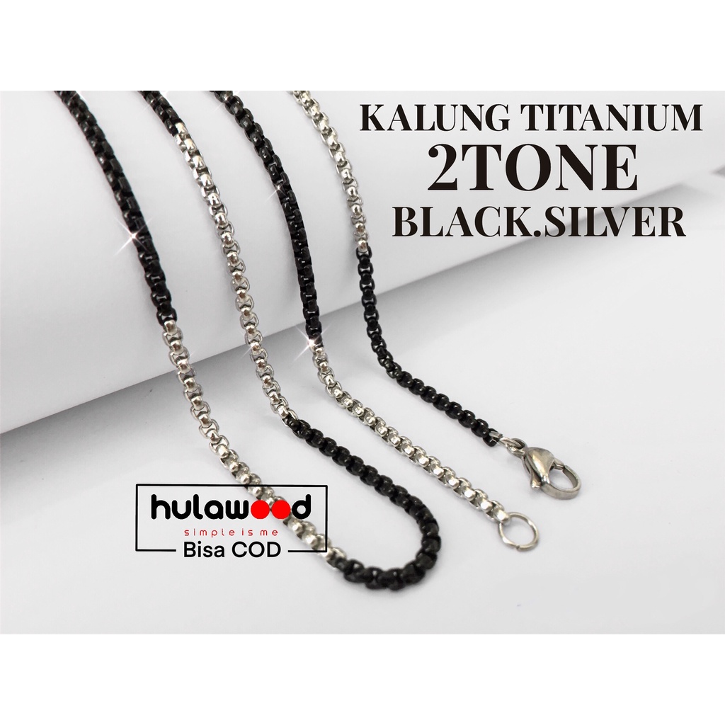 Rantai Kalung Titanium MCI Pria Wanita ROLO 2 WARNA Stainless Premium Anti Karat / Titanium 316L Rantai Kalung Pendant