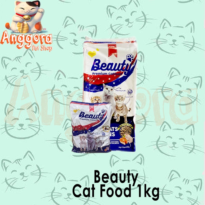 Makanan Kucing Murah BEAUTY Premium 800gr - 1kg &amp; BEAUTY Gold 750gr for Adult &amp; Kitten