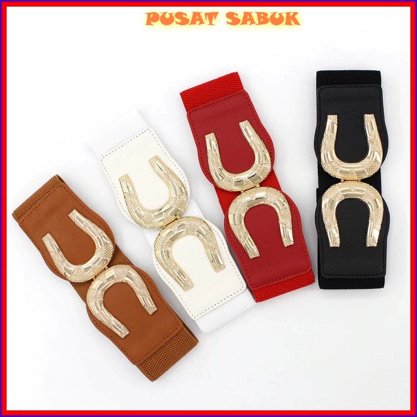 Gesper Sabuk Ikat Pinggang Wanita Belt dress Korea Obi Karet Elastis Cewek besar gaun Fashion Murah