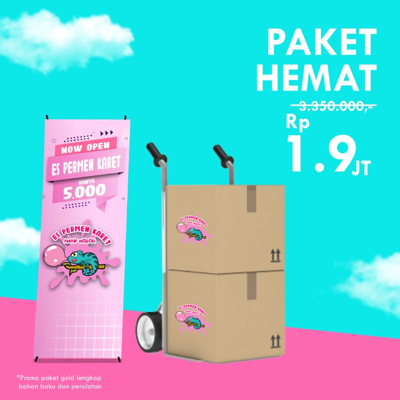 ES PERMEN KARET ANAK NEGERI FRANCHISE NON BOOTH  / KEMITRAAN ES PERMEN KARET / ES PERMEN KARET