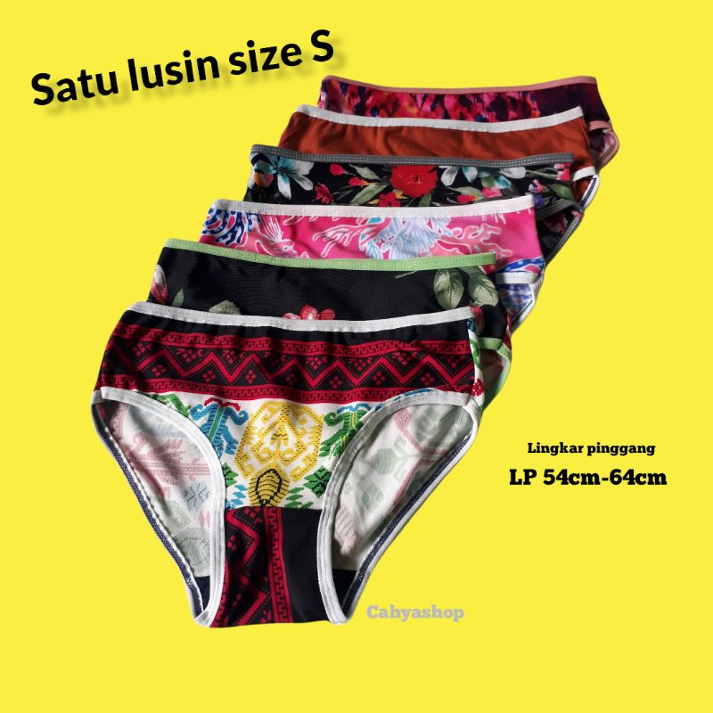 CELANA DALAM REMAJA [Size S]/CD WANITA/KANCUT REMAJA 12PCS/1LUSIN
