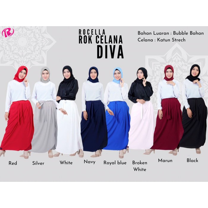 Rocella Diva- Rok celana Wanita- Ukuran Jumbo