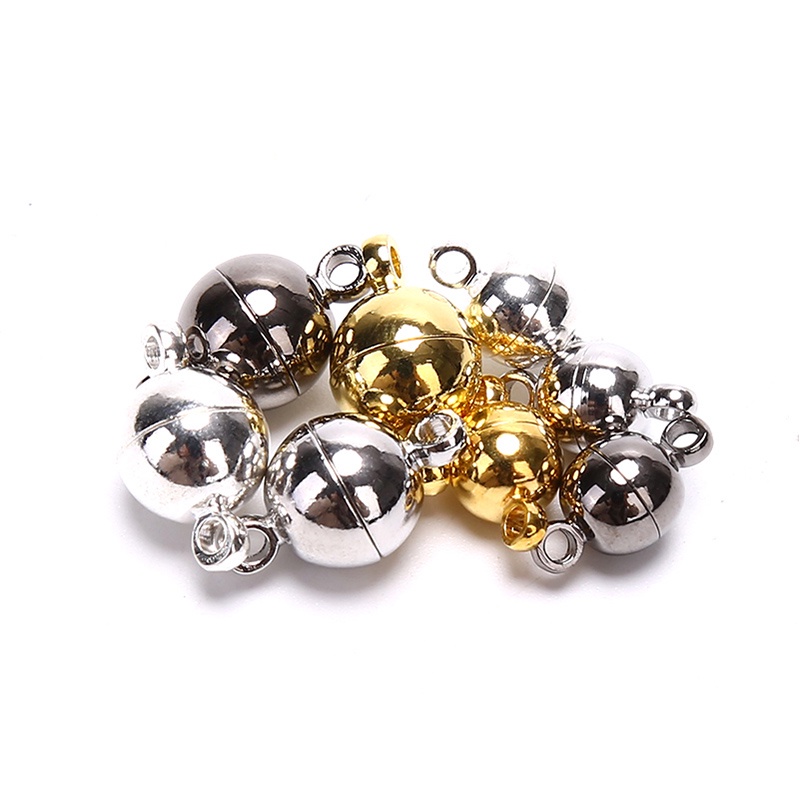 10pcs Kait Lobster Magnetik Bentuk Bola Bulat Untuk Membuat Perhiasan Diy AM2