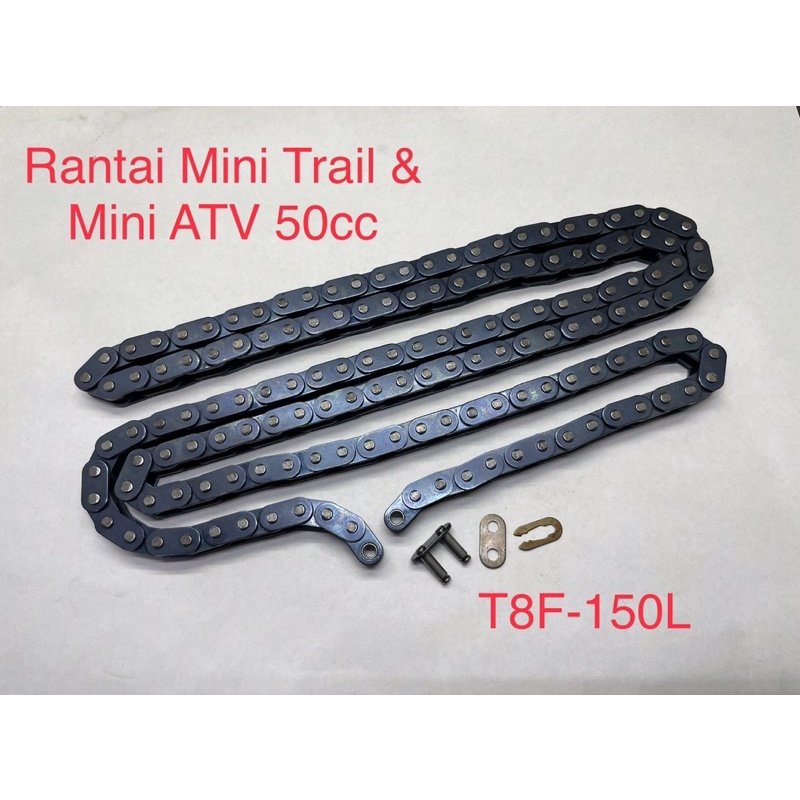 Rantai Heavy Duty T8F - 150L BLACK + Sambungan Mini Trail 50cc & Mini ATV 50cc