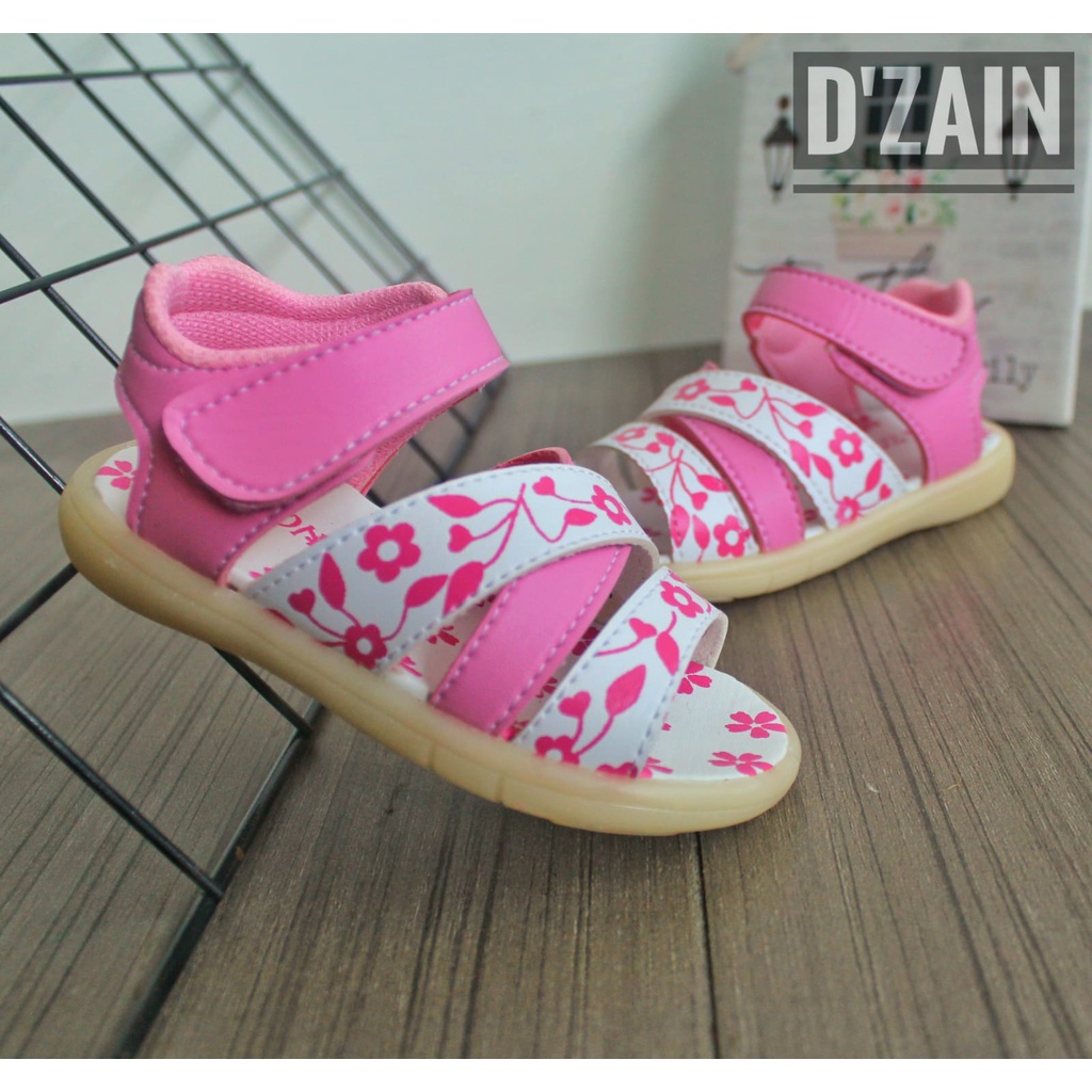 sandal anak perempuan motif bunga/sandal balita