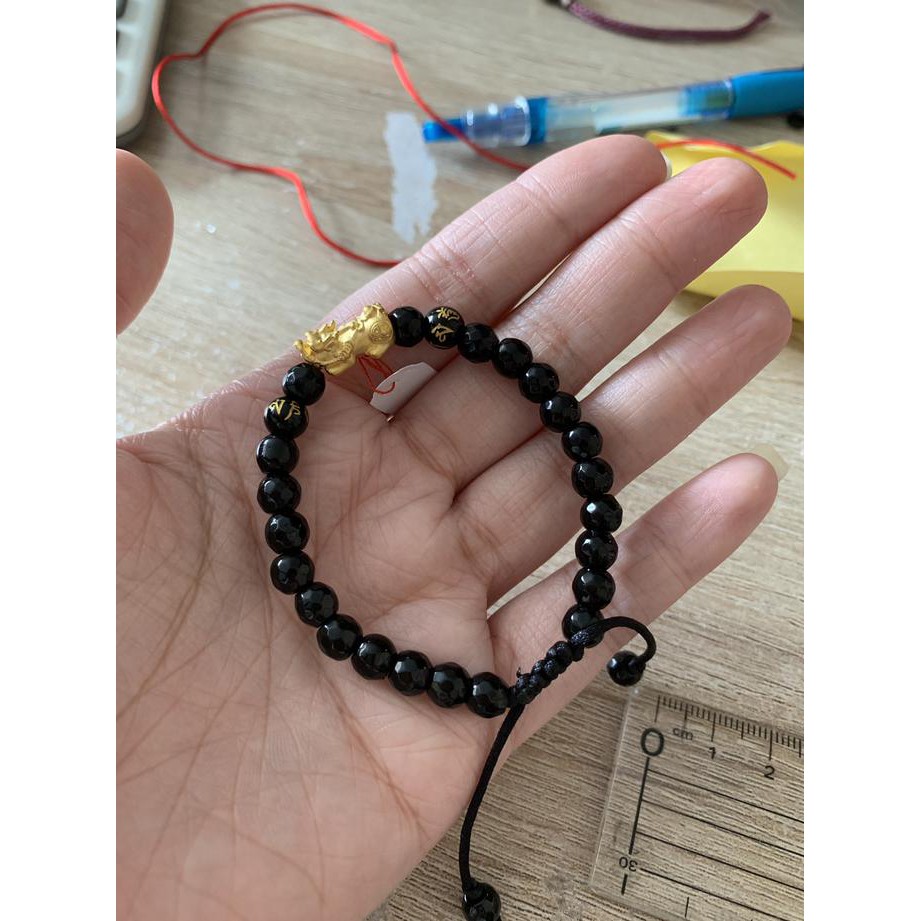 Gelang Tali Charm Jilin Naga / Pixiu. Emas Hongkong 999 Kadar 24Karat K6318