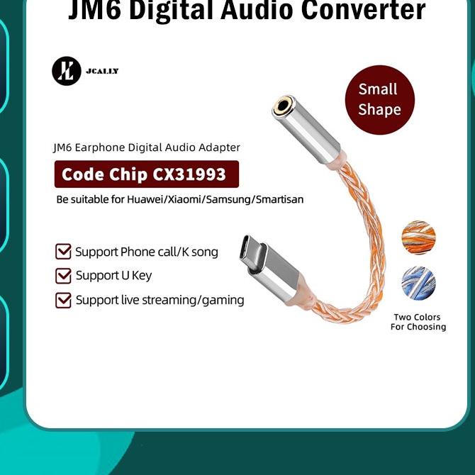 BISA COD ✔️JCally JM6 DAC CX31993 Type C to 3,5mm Audio Converter alt Jcally JA04 JM04 Pro alt CX Pr
