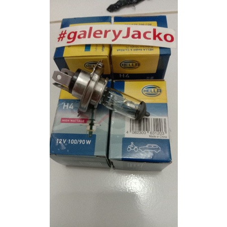BOHLAM HALOGEN H4 LAMPU UTAMA MERK HELLA 100/90 watt