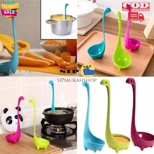 Sendok Kuah Dinosaurus / Centong Sayur Sop/ Nessie Laddle / Peralatan Dapur Lucu Unik Serbaguna Centong Angsa / Dinosaurus Sendok Kuah Unik Besar Sayur Sup Centong Berdiri