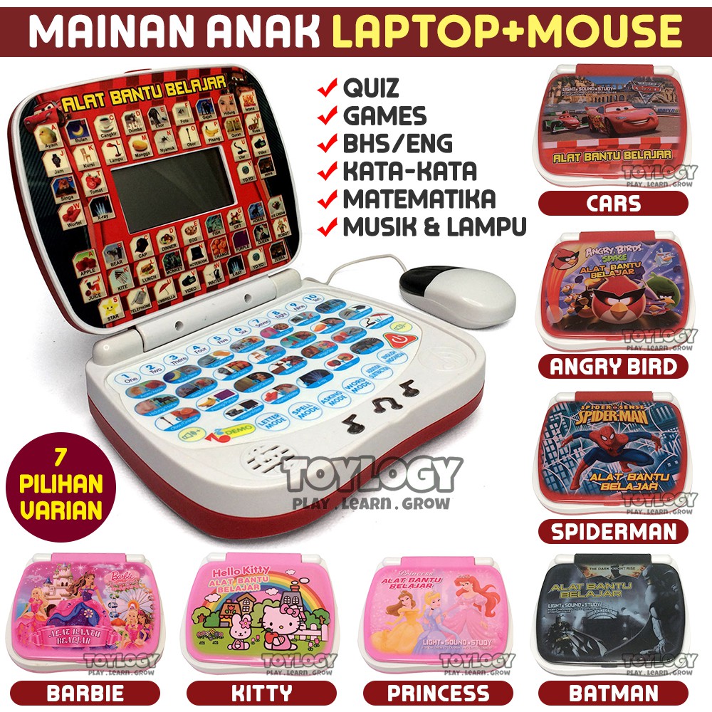  Mainan  Edukasi Anak  Mini Laptop  Anak  Mouse Alat Bantu 